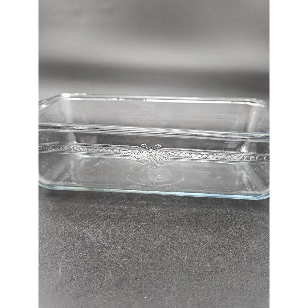 Vintage Fire-King Philbe Clear Glass Baking Dish Anchor Hocking 1940s Ovenware
